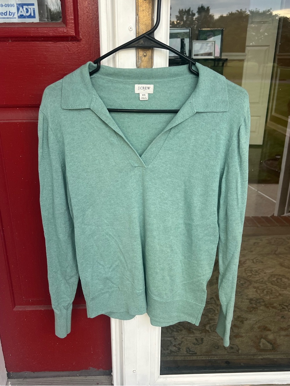J.Crew Sage Green Collared Sweater